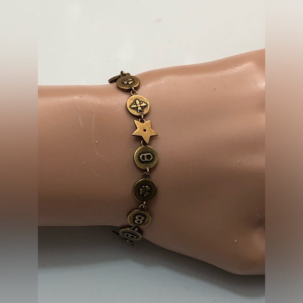 Christian Dior Amulettes  D’amour Round & Start Charms Vtg Brass 7in - Picture 9 of 15